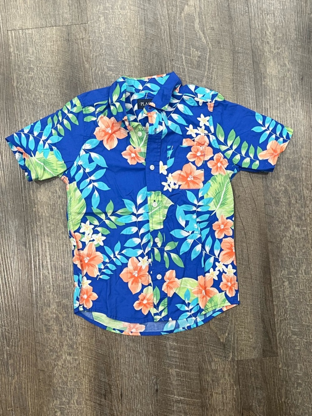 The Children's Place Blue Floral Hawaiian Button-Down Shirt